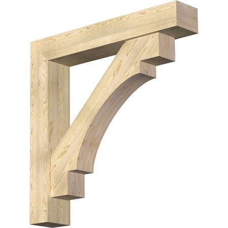 Merced Block Rough Sawn Bracket W/ Offset Brace, Douglas Fir, 8W X 46D X 46H